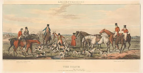 John Dean Paul, Fox Hunting [set of four]: Leicestershire 'Gaudet Equis Canisbusque'. No. 4. The Death...