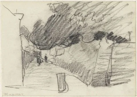 Willem van der Nat, Straatje tussen lage huizen