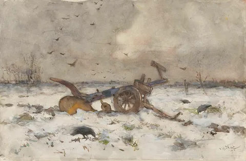 Willem van der Nat, Plow on snowy field