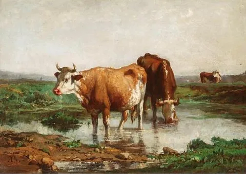 Alexandre Thiollet, Landscape with Cows