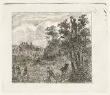 Johannes Adrianus van der Drift, Rustend groepje wandelaars met balspelende kinderen