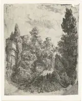 Johannes Adrianus van der Drift, Landschap met drie wandelaars op een weg