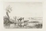 Simon van den Berg, Weidelandschap met koeien bij water