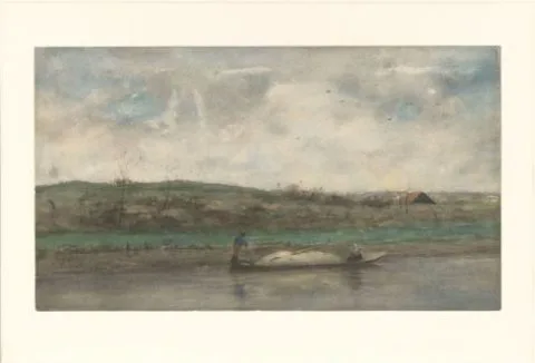Jozef Neuhuys, Zandschuit in vaart door glooiend landschap