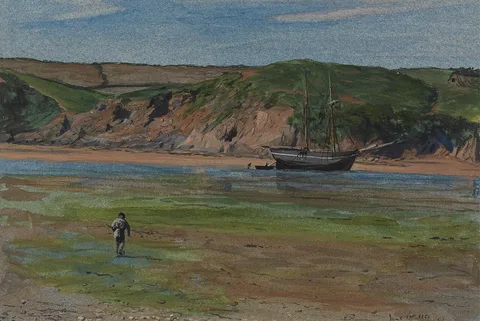 Edward Davis, A Devon River at Low Tide, June 16, 1859