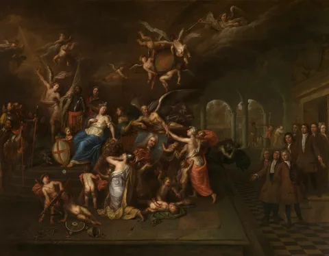Hendrick Govaerts, The Guild of the Crossbow Venerates the Portrait of Headman Jan Karel de Cordes