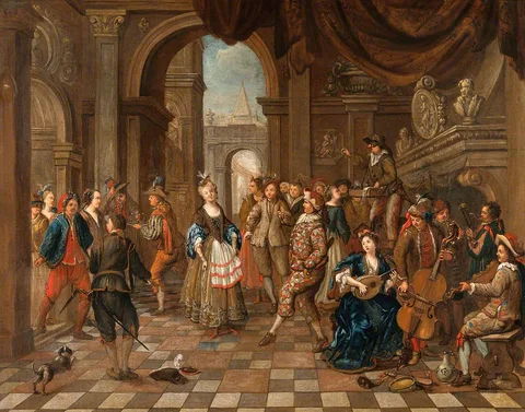 Hendrick Govaerts, A Party with Music and Actors Entertaining the Company