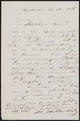 Hendrik Hollander, Brief aan anoniem