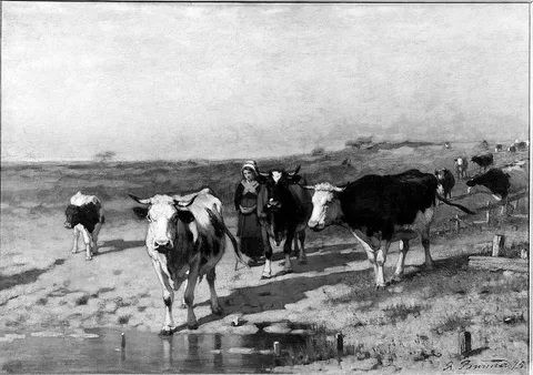 Richard Burnier, Girl Tending Cows