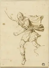 Philippe Louis Parizeau, Running Roman Warrior, Pointing Upwards with Right Hand