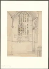 Hermanus Petrus Schouten, Interieur van de Oude Kerk met raam met de voorstelling van de Vrede van Münster