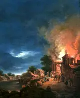 Kazimierz Żwan, Fire of the town during the summer.