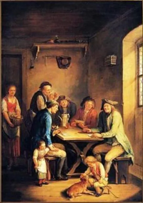 Johann Andreas Herrlein, Peasants Playing Cards