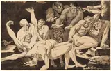 James Jefferys, Nude Male Figures Bearing the Bodies of their Dead Companions