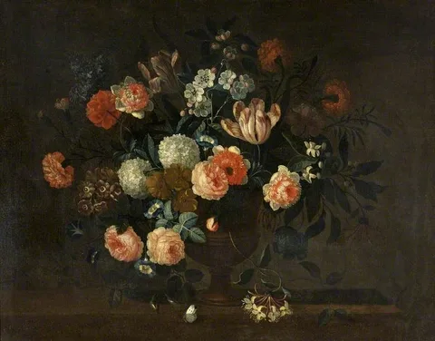 Simon Hardimé, A Vase of Flowers and Insects