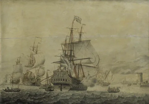 Cornelis Boumeester, Dutch and English ships arriving at Naples