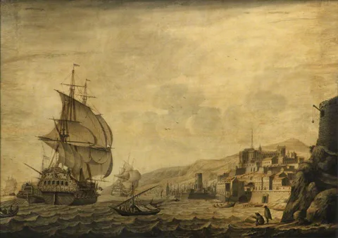 Cornelis Boumeester, A Dutch ship arriving at Naples