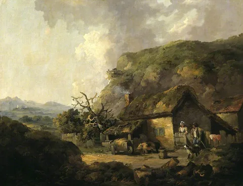 Thomas Hand, Cottage and Hilly Landscape