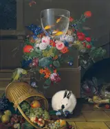 Johann Knapp, Still-life with a goldfish in a glass