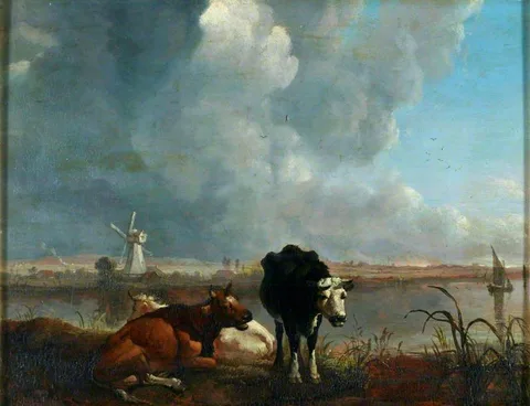 James M. Burnet, Landscape with Cows Drinking