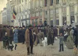 Eugène van Gelder, The dog market on the Grand Square in Brussels