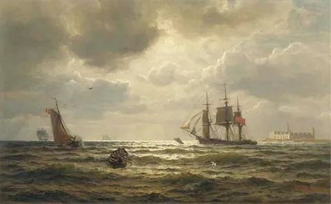 Wilhelm Xylander, Danish and British shipping off Kronberg castle.