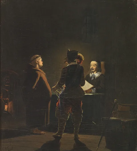 Oscar Carlson, A nocturnal interrogation.