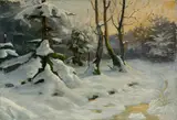 Hans Agersnap, A winter forest scenery.