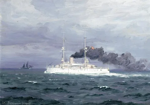 Benjamin Olsen, The Danish cruiser Valkyrien.