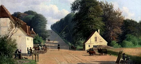 Andreas Juuel, Paintin of Kongevejen at Geels Bakkein Holte North of Copenhagen, Denmark