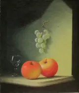 Edward Edmondson, Jr., Still-life with Apples and Grapes