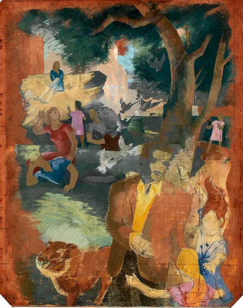 Kindred McLeary, Scenes of New York--Central Park (mural study, Madison Square Postal Station, New York City)