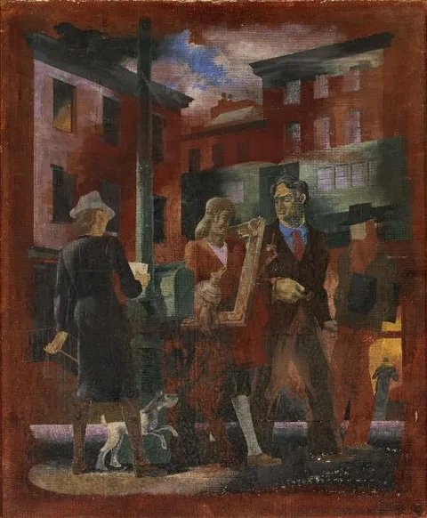 Kindred McLeary, Scenes of New York--Greenwich Village (mural study, Madison Square Postal Station, New York City)