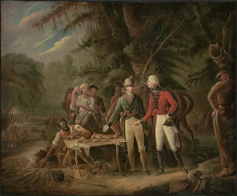 John Blake White, General Francis Marion Inviting A British Officer to Share His Meal or The Swamp Fox
