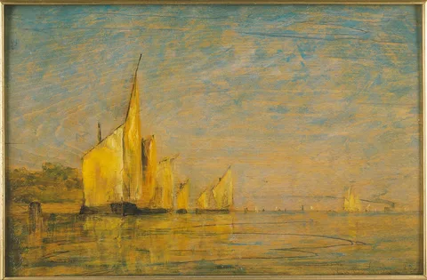 William Gedney Bunce, A Group of Boats, Venice