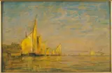 William Gedney Bunce, A Group of Boats, Venice