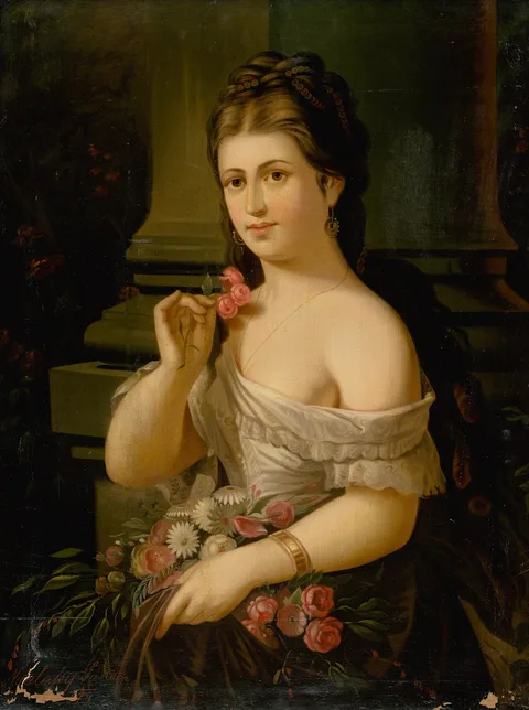 Alexander Nyulassy, Young Woman with a Bouquet