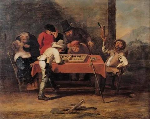 Augustin Stom, Men Playing Tric-Trac