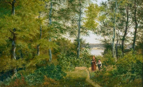 Carl Würtzen, Forest scene with children walking.