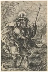 Hermann Weyer, Saint Christopher (recto)