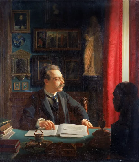 Willi Döring, Portrait of James Simon (1851-1932) at the desk in his study