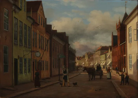 Carl Buntzen, The street "Stengade" in Elsinore.
