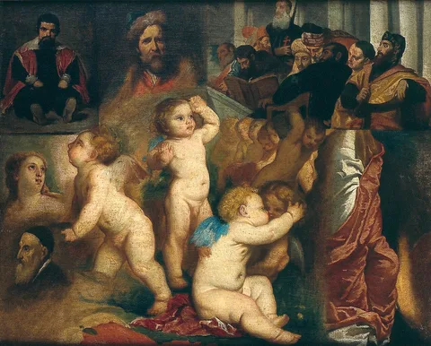 Gerrit Postma, Composition of several copies after Old Master paintings