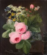 Jean-Georges Hirn, Bouquet de fleurs aux livres et à la paire de lunettes