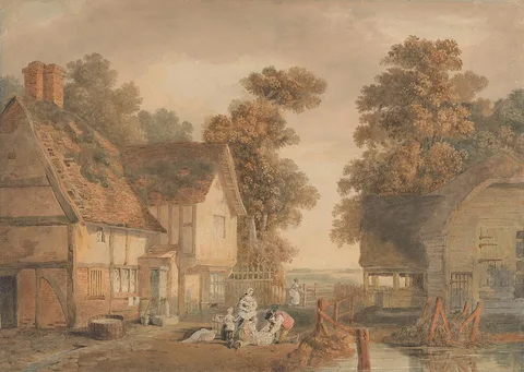 Edmund Dorrell, In the yard of a farmhouse