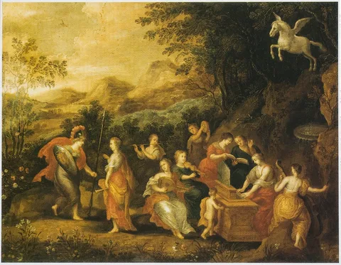 Simon Floquet, Minerva and the Muses on Mount Helicon