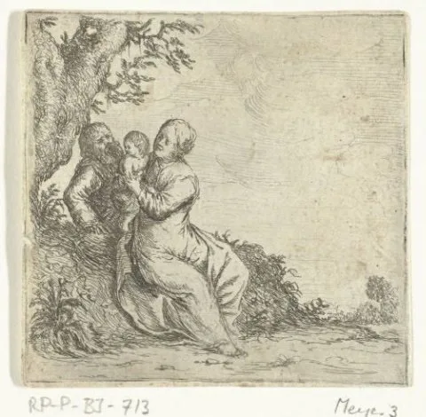 Willem Basse, De heilige familie rustend onder een boom