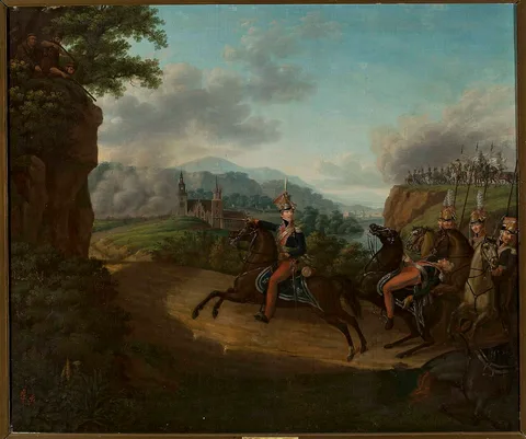 Joseph Sonntag, Kozietulski leading a squadron in the Somossiera Gorge