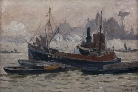 Wilhelm Eberhardt, Foggy mood Hamburg harbor