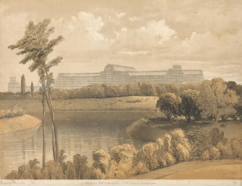 Robert Carrick, Crystal Palace from the Reservoir, Sydenham